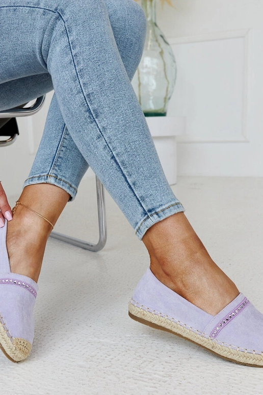 Alpargatas roxas com zircões Abia