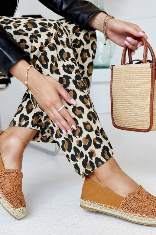 Alpercatas bordadas Kalba marrom