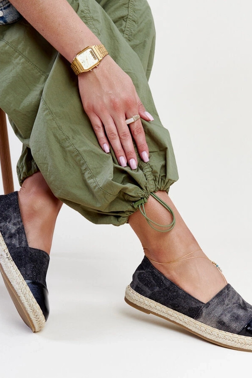 Alpargatas Surana pretas brilhantes