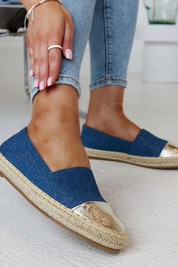 Alpargatas Surana Azul e Dourado Glitter