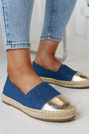 Alpargatas Surana Azul e Dourado Glitter 2