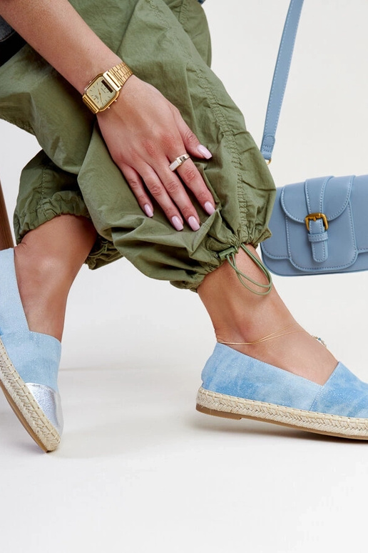 Alpargatas Surana Azul e Prata Glitter