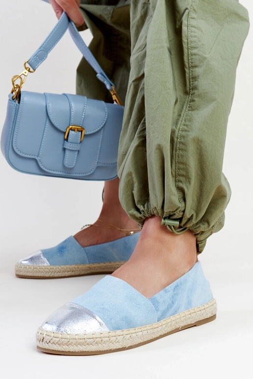 Alpargatas Surana Azul e Prata Glitter