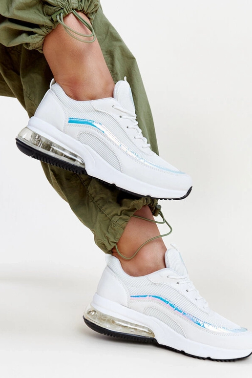 Sneakers brancos com holograma Jelka