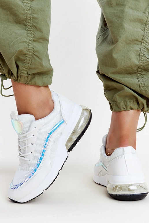 Sneakers brancos com holograma Jelka