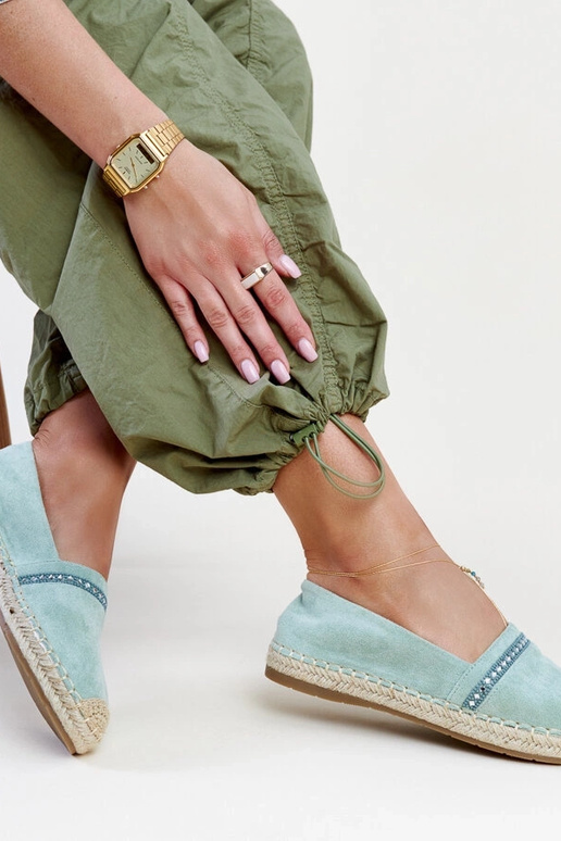 Alpargatas verdes com zircões Abia