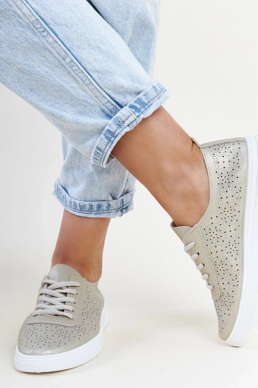 Tênis dourados couro ecológico Whitley