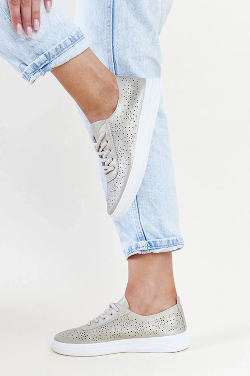 Tênis dourados couro ecológico Whitley