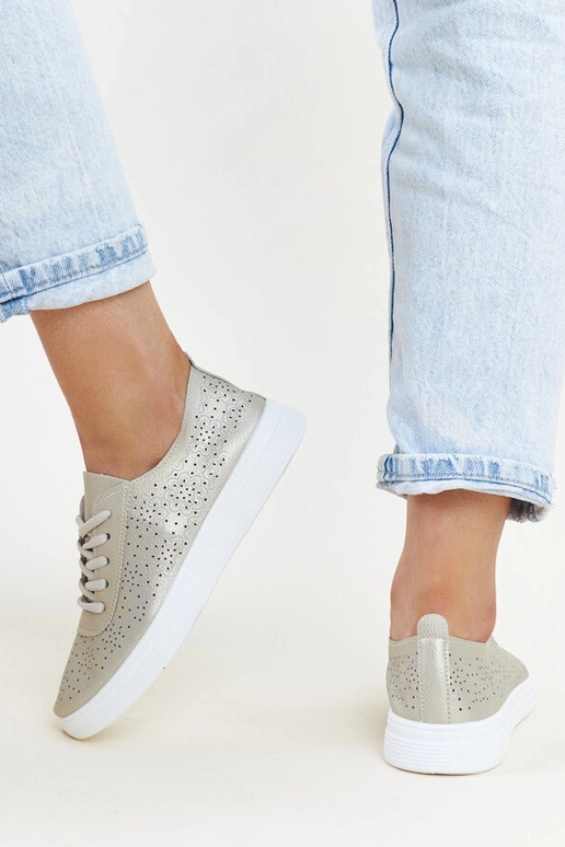 Tênis dourados couro ecológico Whitley