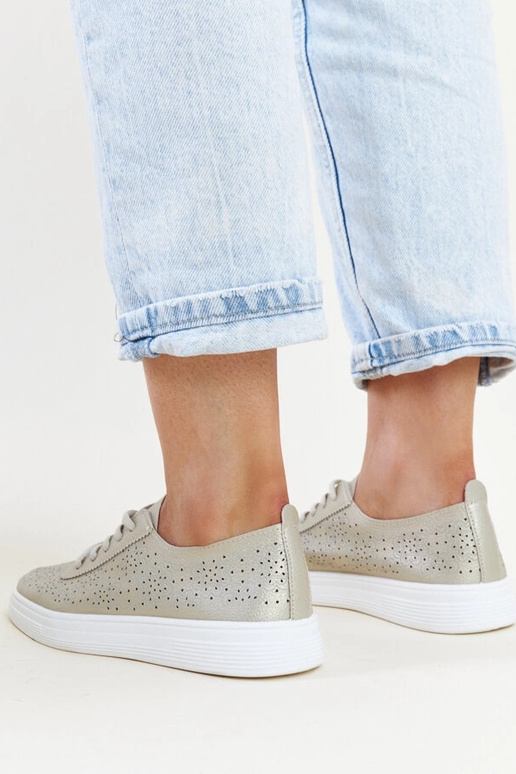 Tênis dourados couro ecológico Whitley