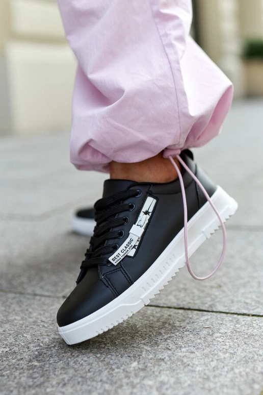 Tênis preto couro ecológico Brecht