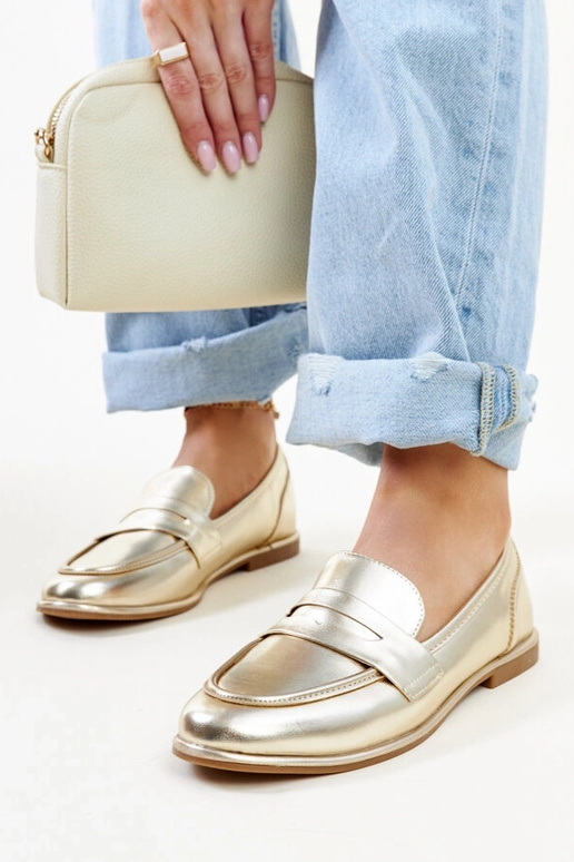 Mocassins clássicos dourados Nasia