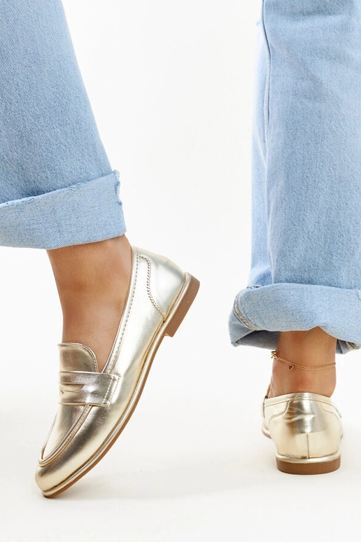 Mocassins clássicos dourados Nasia
