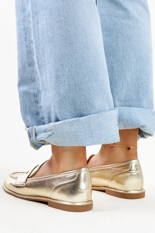 Mocassins clássicos dourados Nasia