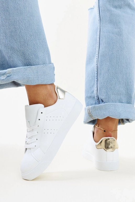 Tênis Akila branco e dourado