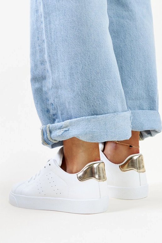 Tênis Akila branco e dourado