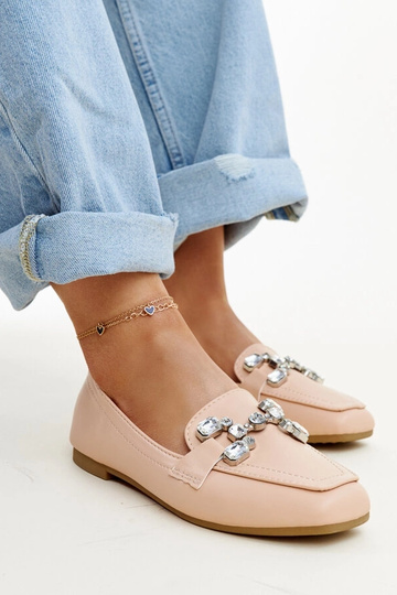 Mocassim bege com fivela de... 2