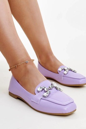 Mocassim roxo com fivela de zircônia Mali