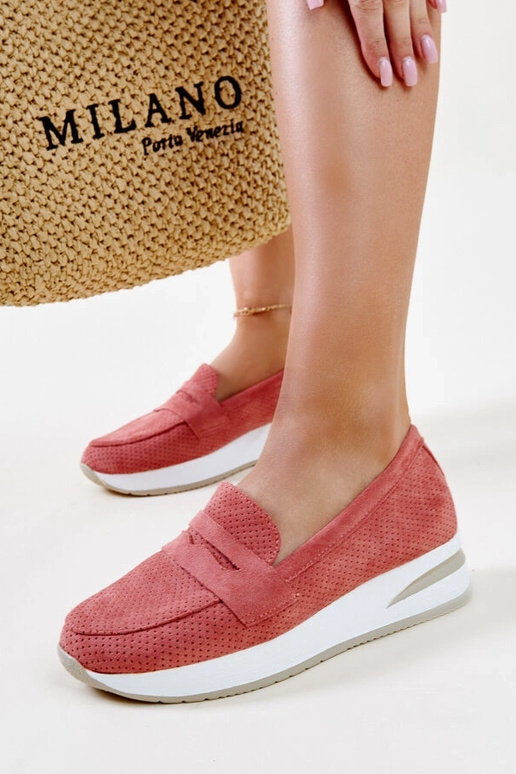 Sapatos Muna rosa perfurados