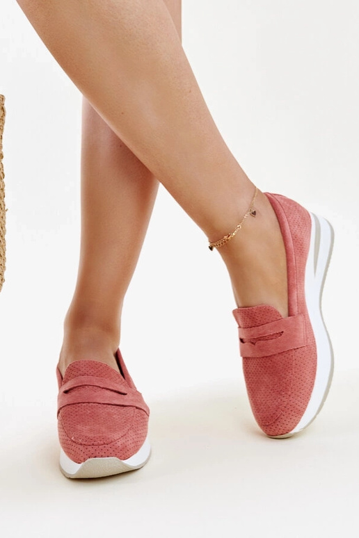 Sapatos Muna rosa perfurados