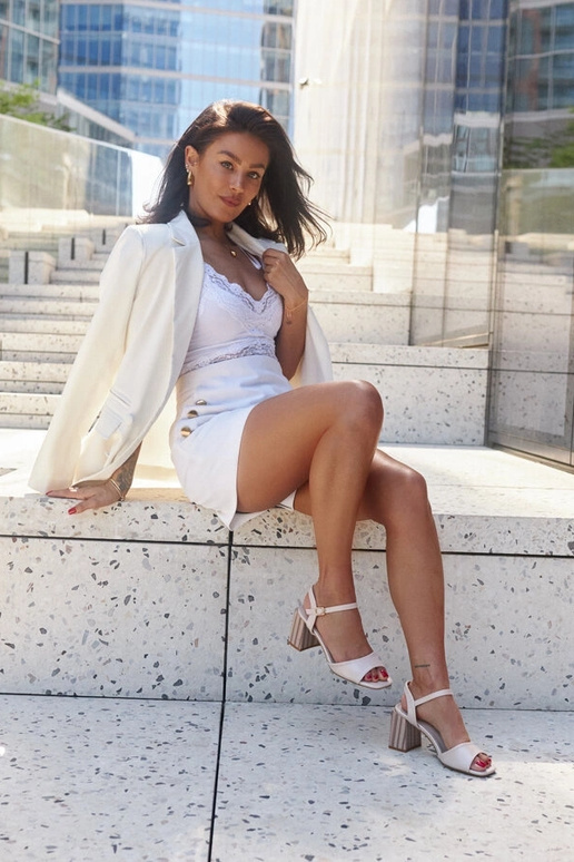 Abadia Sandálias de Salto em Couro