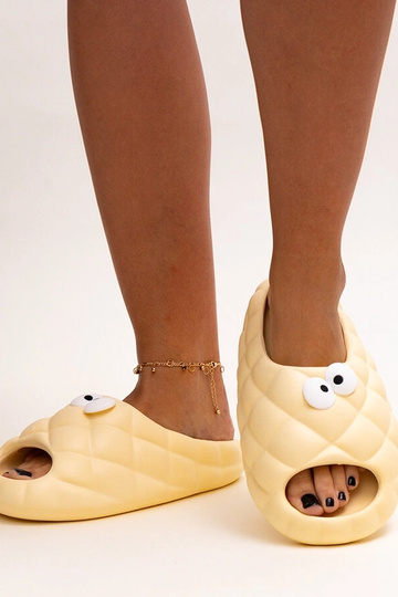 Chinelos de espuma bege com olhos Gorges