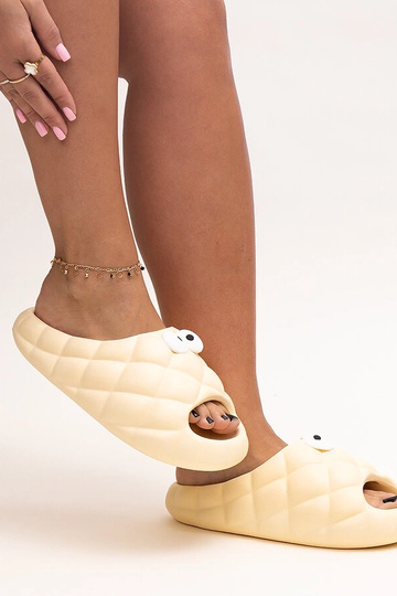Chinelos de espuma bege com olhos Gorges 2