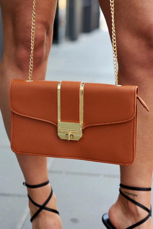 Bolsa de ombro com corrente Elmia marrom