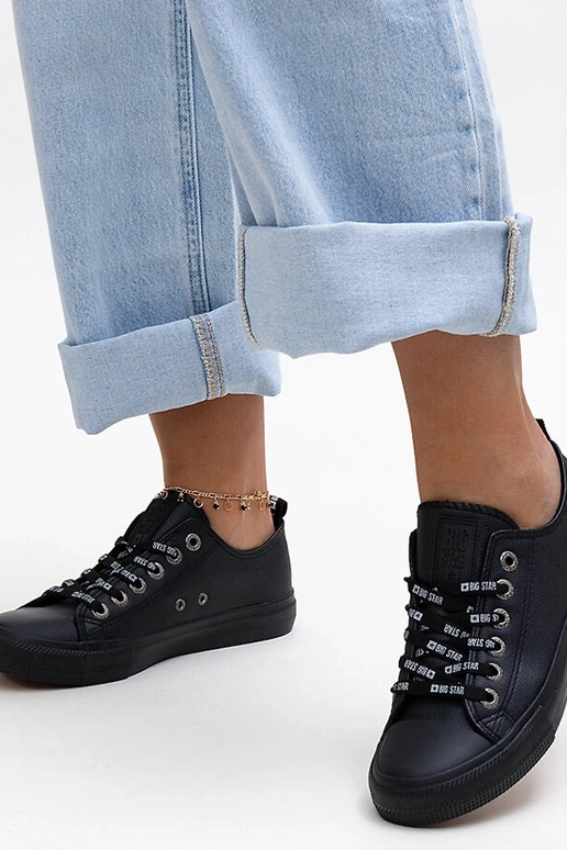 Tênis preto de couro ecológico Big...