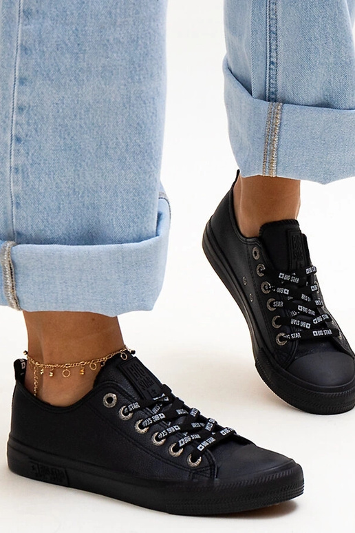 Tênis preto de couro ecológico Big...