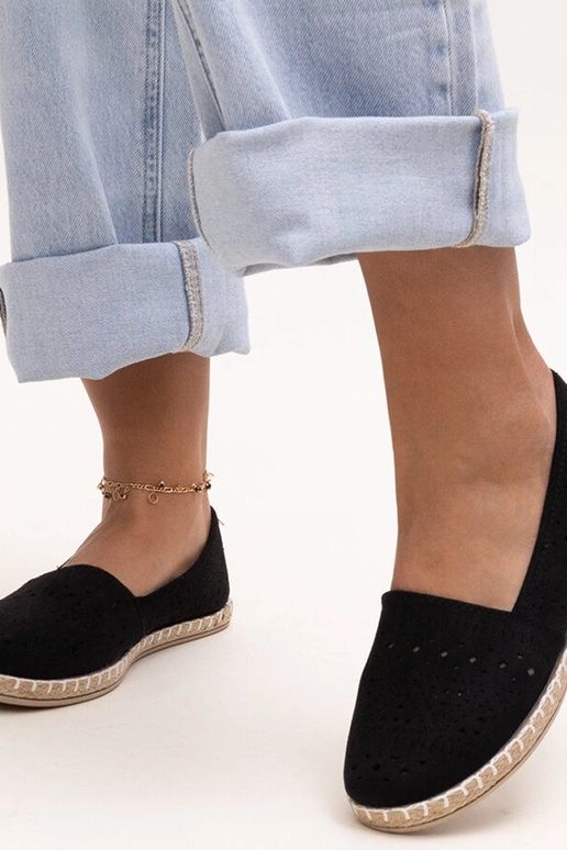 Espadrilhas pretas rendadas Augusta