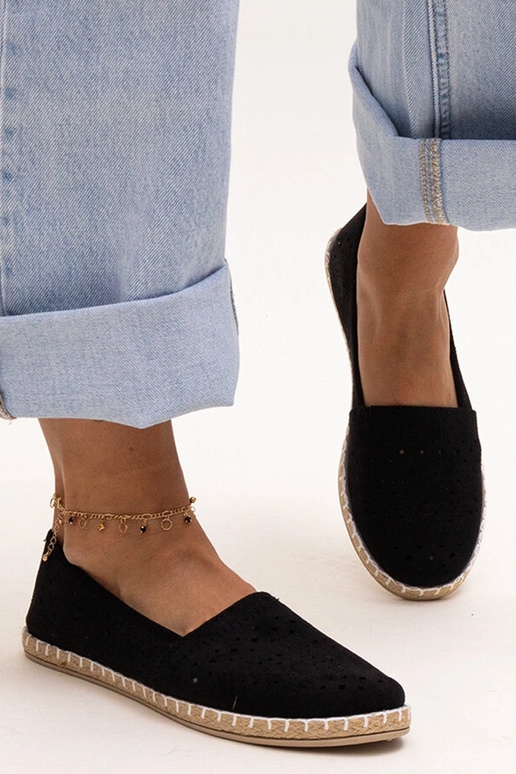 Espadrilhas pretas rendadas Augusta