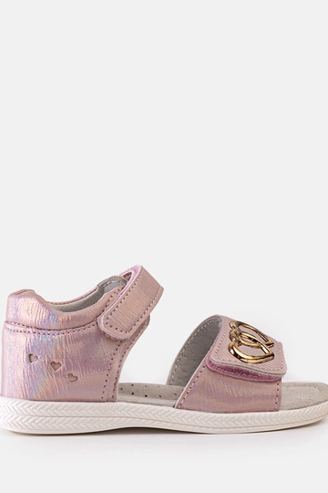 Sandália infantil rosa com palmilha de couro Minka 2