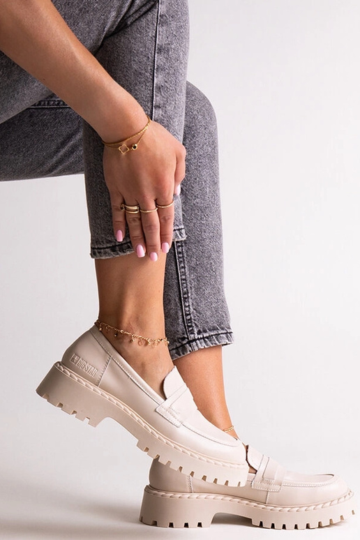 Mocassim de couro bege Big Star LL274457