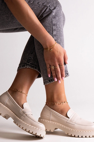 Mocassim de couro bege Big... 2