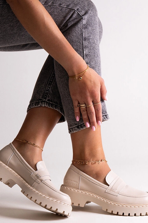 Mocassim de couro bege Big Star LL274457