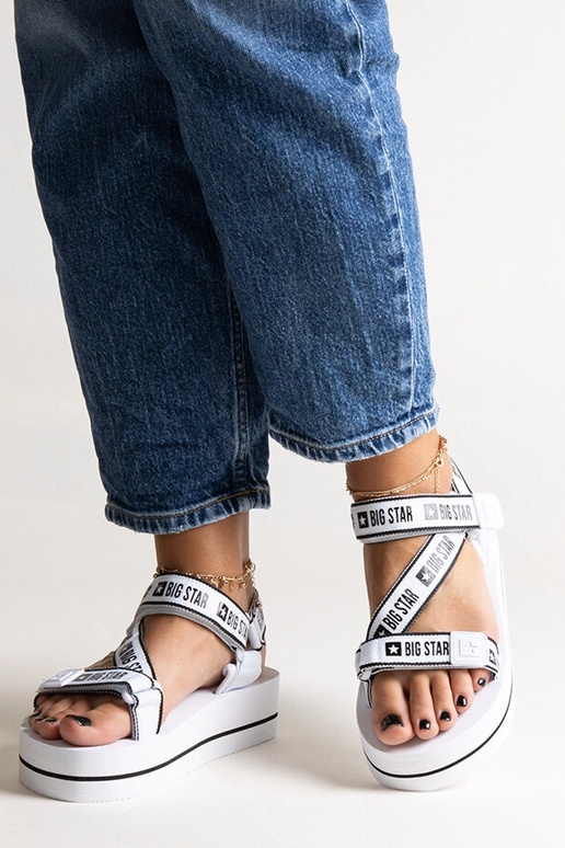 Sandália plataforma branca Big Star...