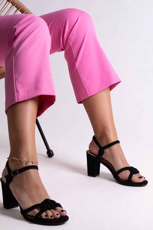 Sandálias pretas Shama salto bloco