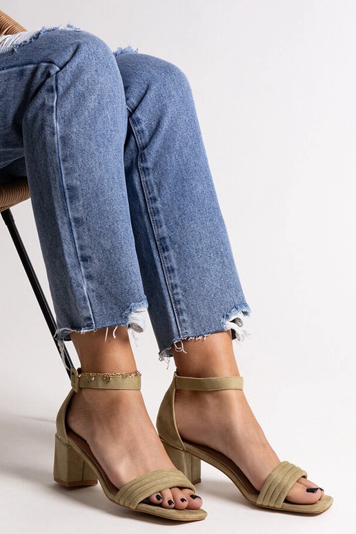 Sandálias de salto baixo Johara verde