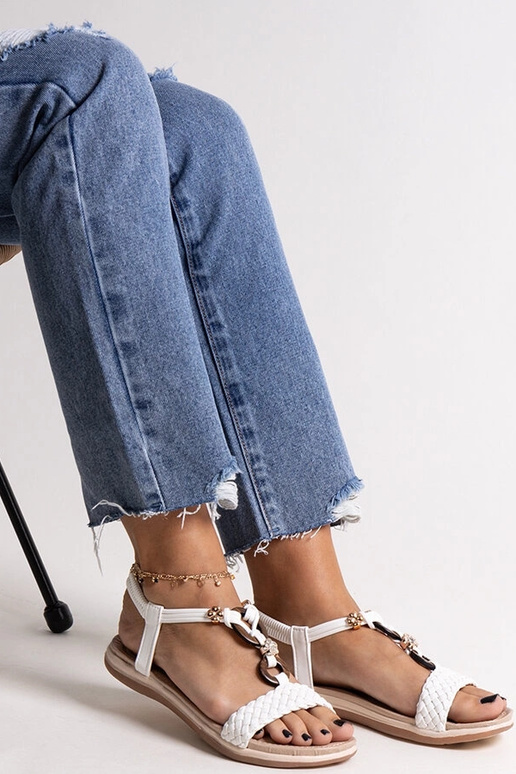 Sandálias trançadas brancas Izodora