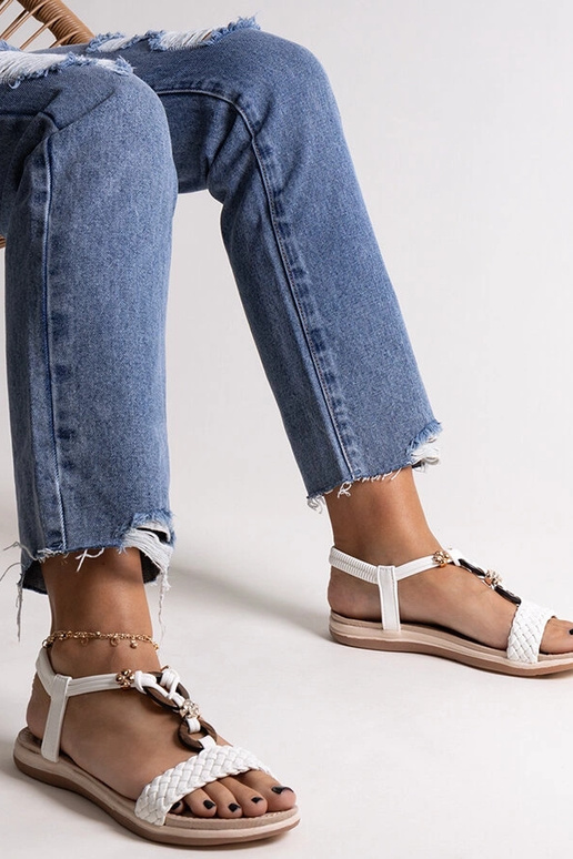 Sandálias trançadas brancas Izodora