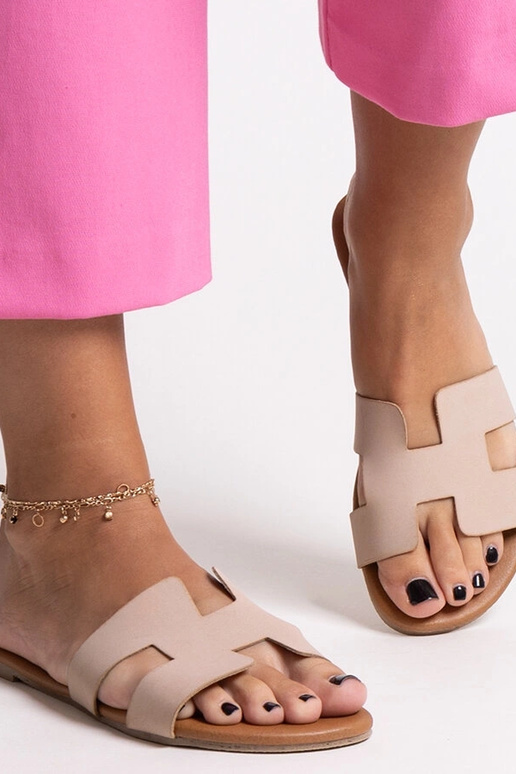 Klapki clássicas beiges Juma