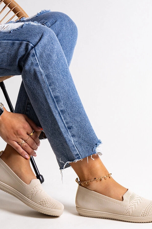 Tênis Shadhi Bege Slip-On em Tecido