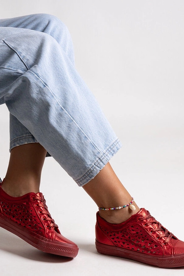 Tênis Safune vermelho vazado