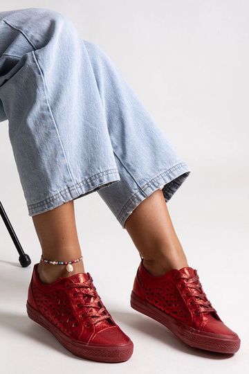 Tênis Safune vermelho vazado 2