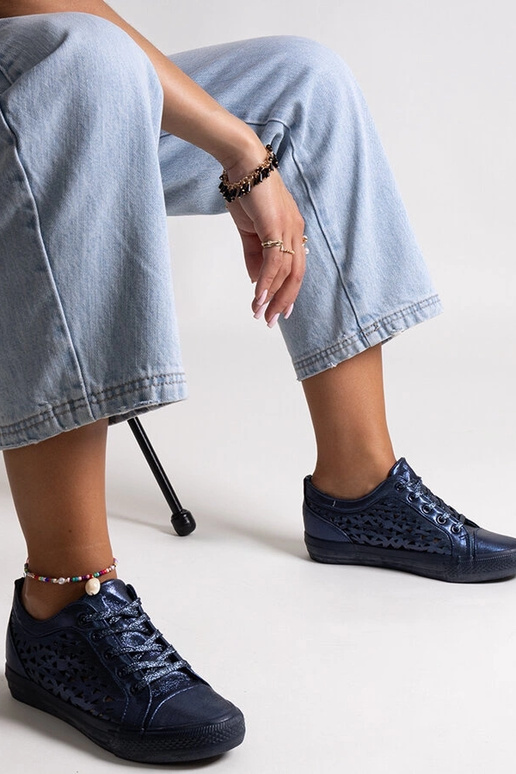 Tênis Safune azul marinho vazado