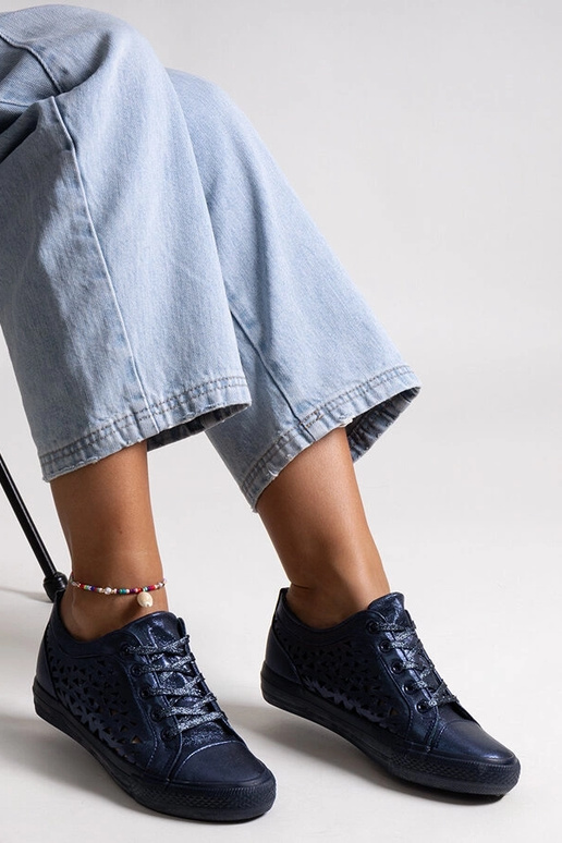 Tênis Safune azul marinho vazado