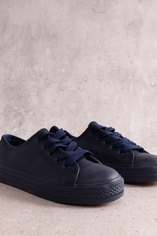 Tênis infantil azul marinho em couro... Tênis infantil azul marinho em couro...