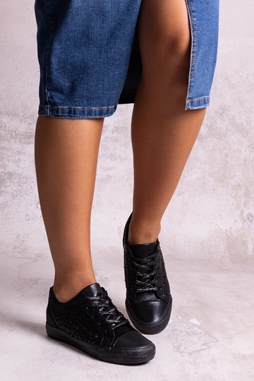 Tênis Safune preto vazado