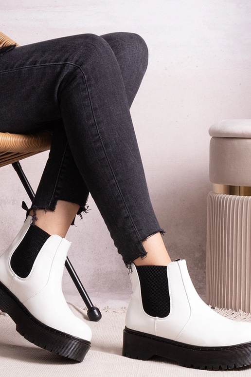 Botas brancas de plataforma Lessaya